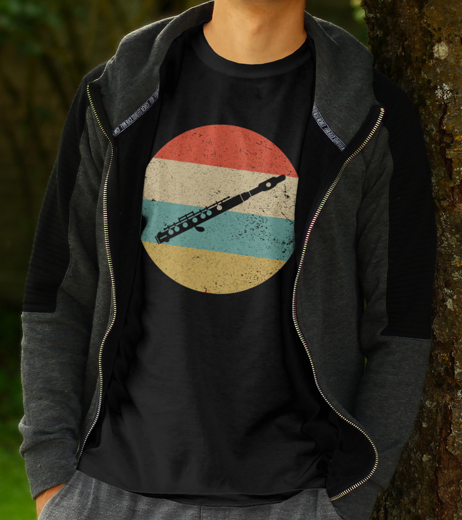 Vintage Retro Piccolo Colorful Distressed Circle T-Shirt