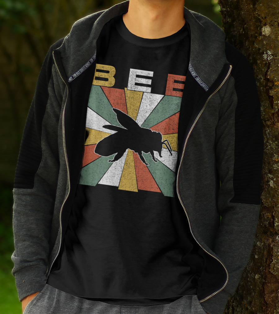 Bee Retro 70s Vintage Sunburst T-Shirt