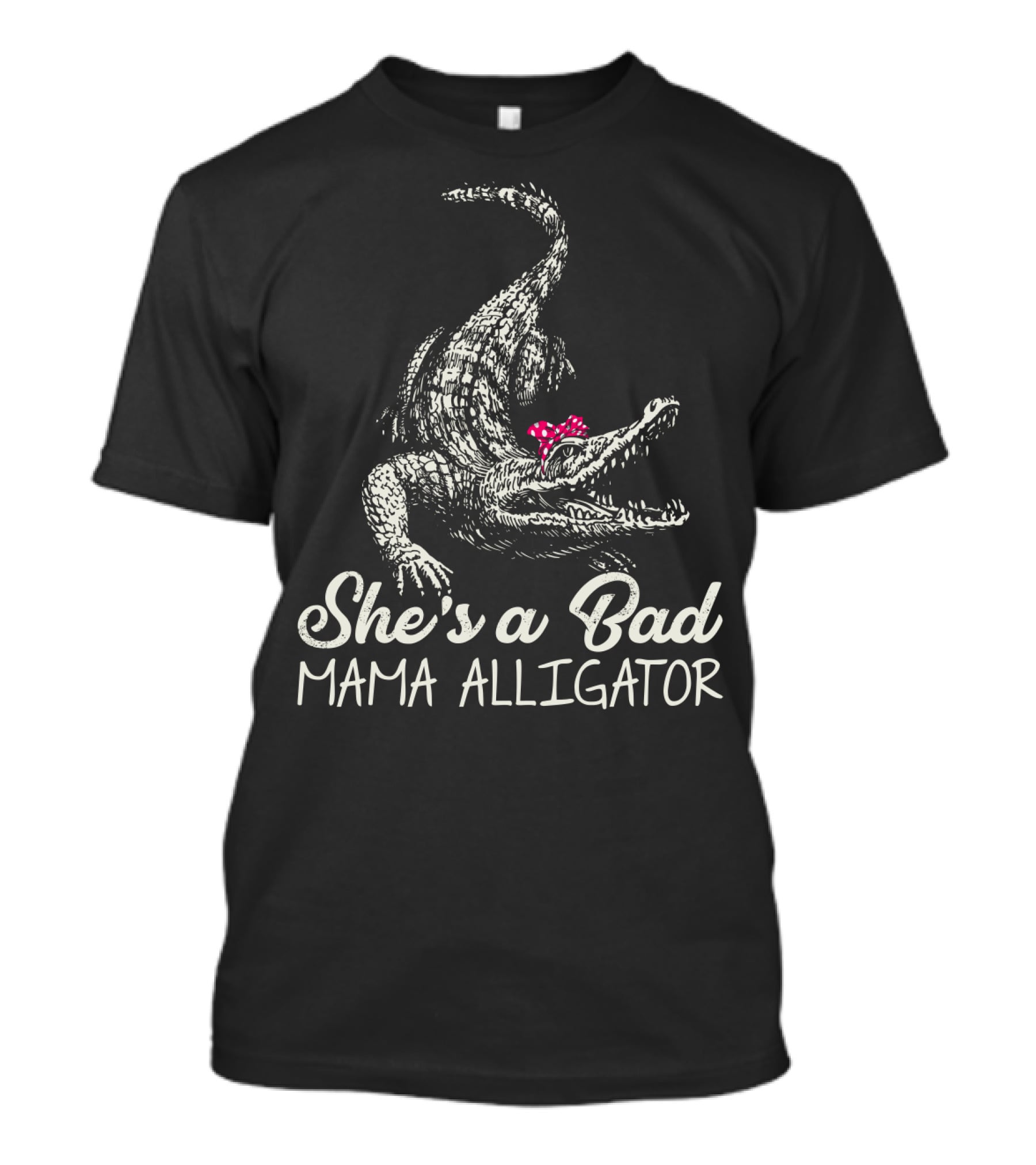 She's A Bad Mama Alligator With Pink Bow T-Shirt