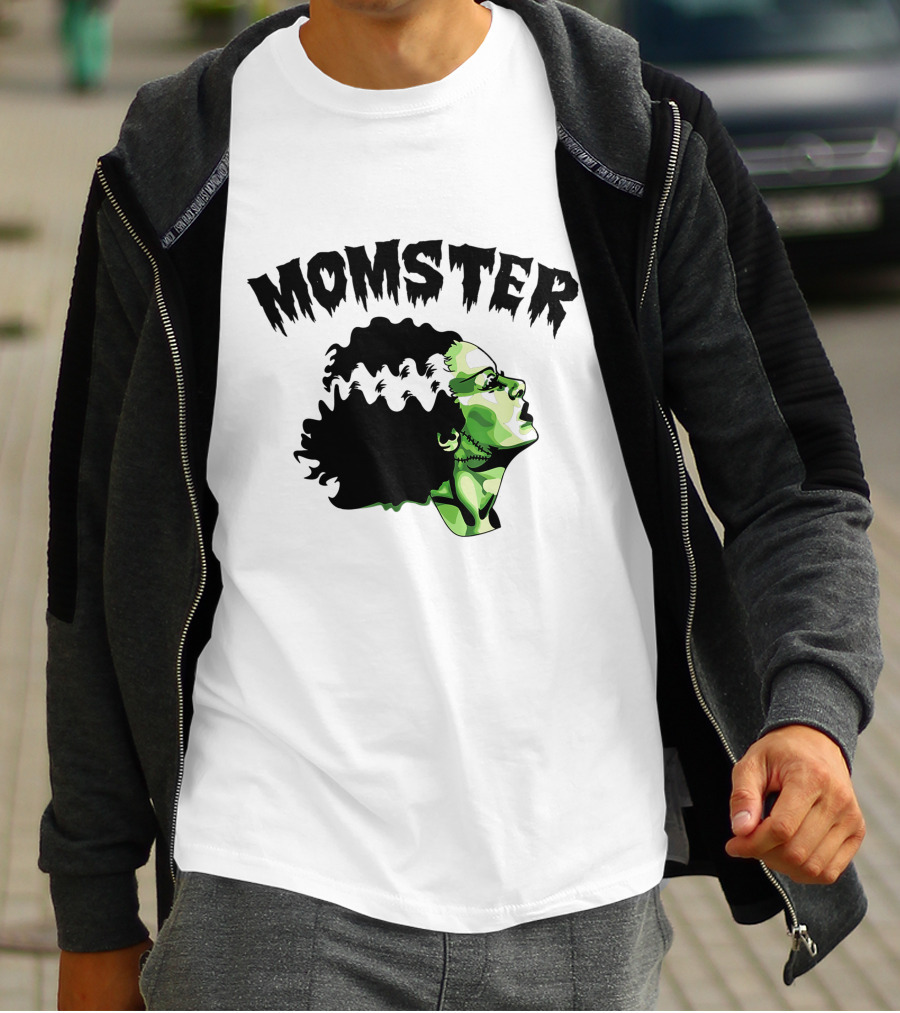 Momster Frankenstein Bride Parody Green Horror Text T-Shirt