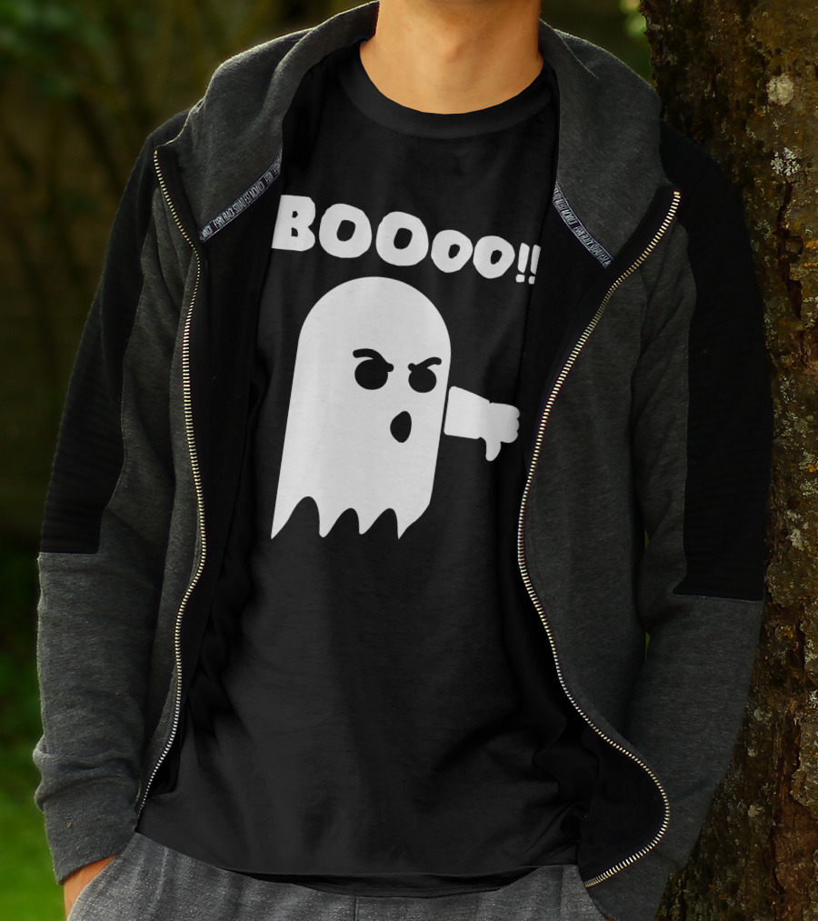 Funny Halloween Ghost BOOoo Thumbs Down T-Shirt