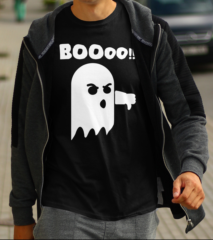 Funny Halloween Ghost BOOoo Thumbs Down T-Shirt