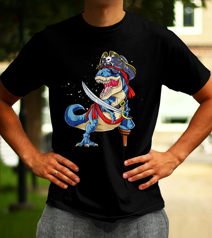 Pirate T-Rex With Sword And Hat T-Shirt
