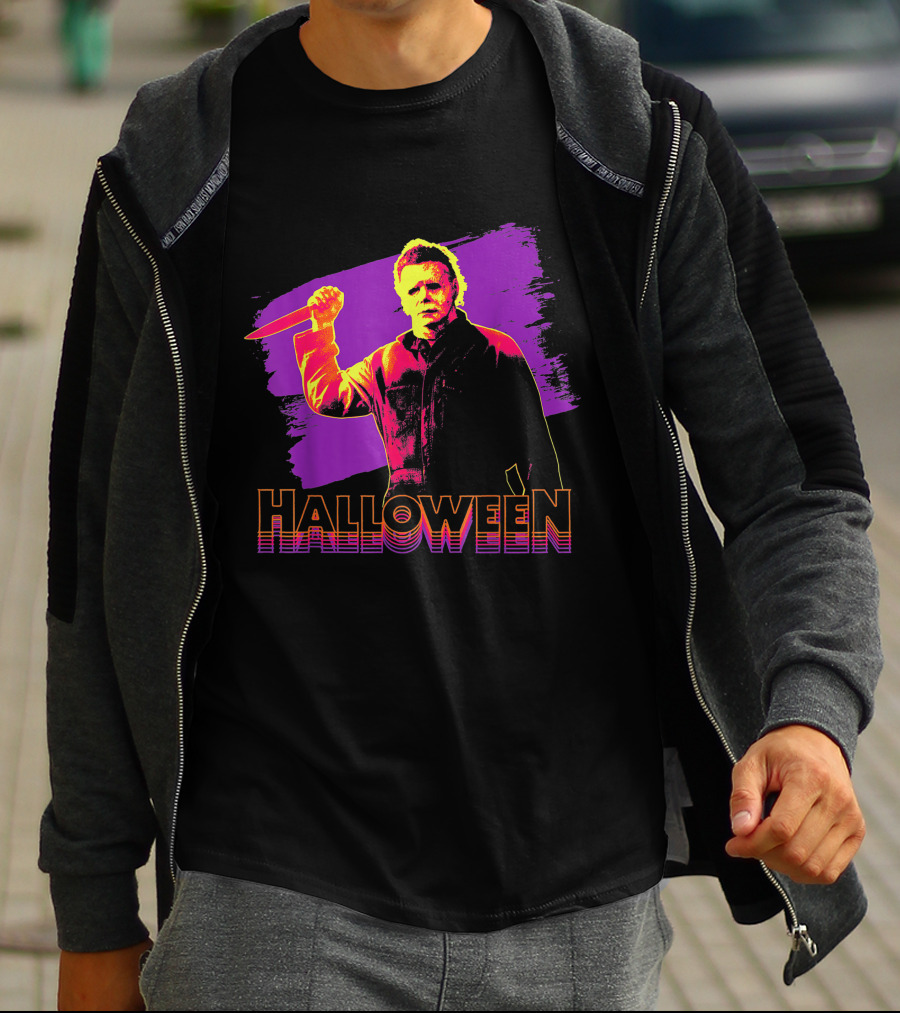 Michael Myers Neon Halloween T-Shirt