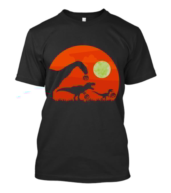 Halloween Dinosaur Rex Pumpkin Moon T-Shirt