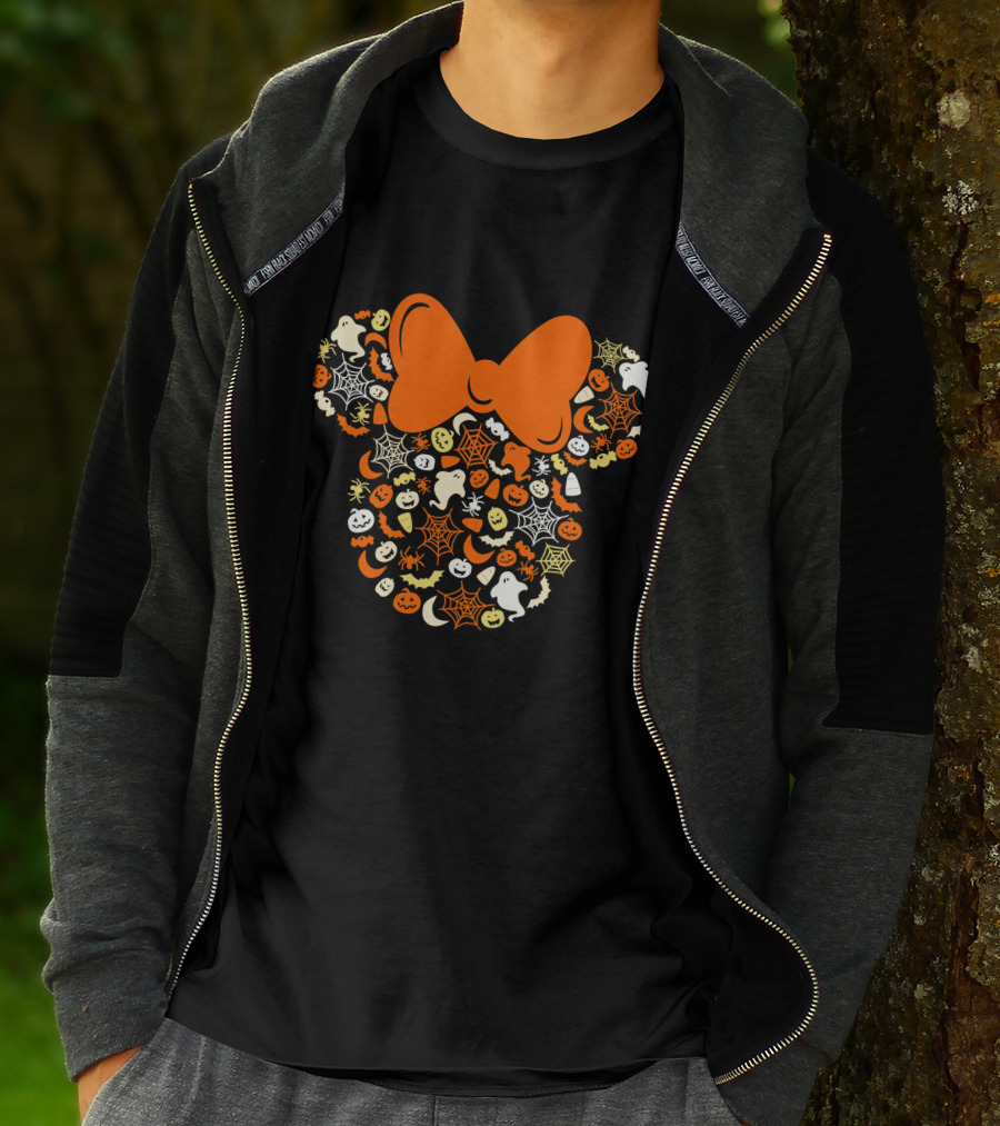 Disney Mouse Halloween Bow Ghosts Pumpkins Spiders T-Shirt
