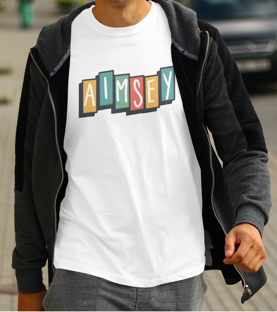 AimseyTV Multicolor Block Letter T-Shirt