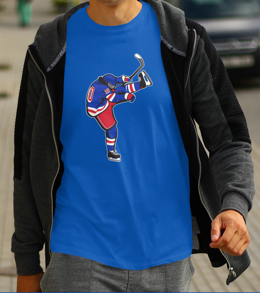 Webleedblue Stores Hockey Player Celebration Action T-Shirt
