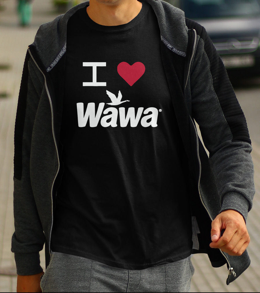 I Love Wawa Logo With Heart And Goose T-Shirt