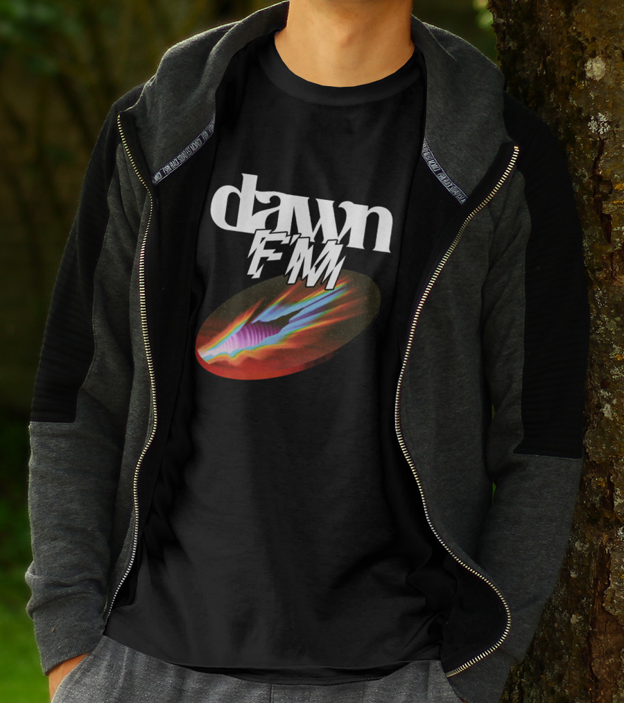 Dawn FM Rip Black Retro Cosmic Burst T-Shirt