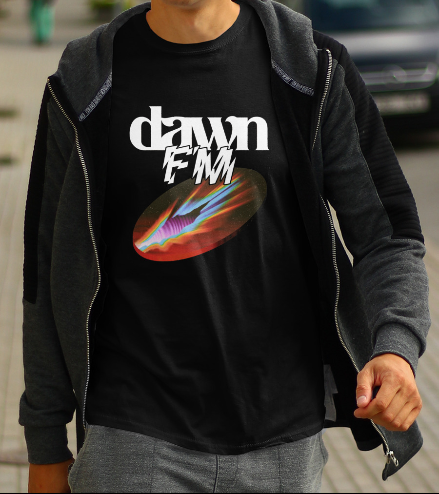 Dawn FM Rip Black Retro Cosmic Burst T-Shirt
