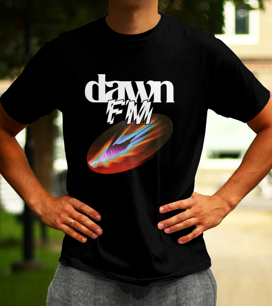 Dawn FM Rip Black Retro Cosmic Burst T-Shirt