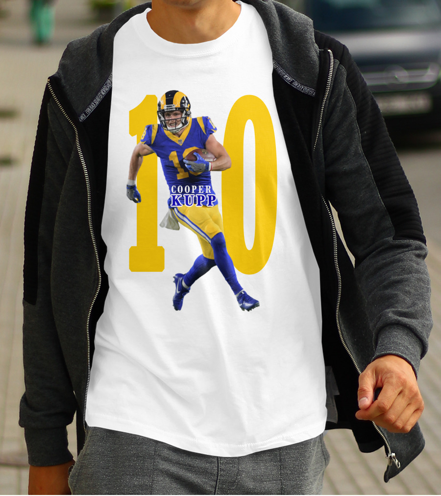 Cooper Kupp NFL Number 10 Action Rams Football T-Shirt