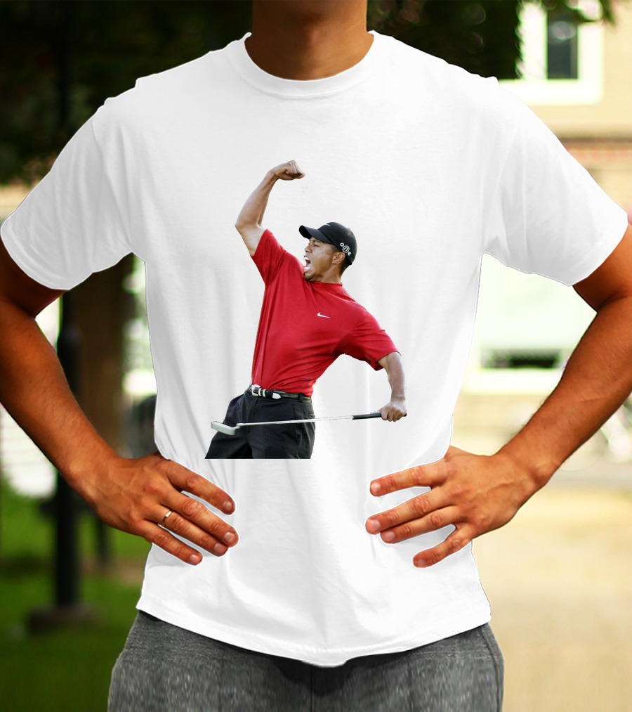 Tiger Woods Golf Victory Red Putter T-Shirt