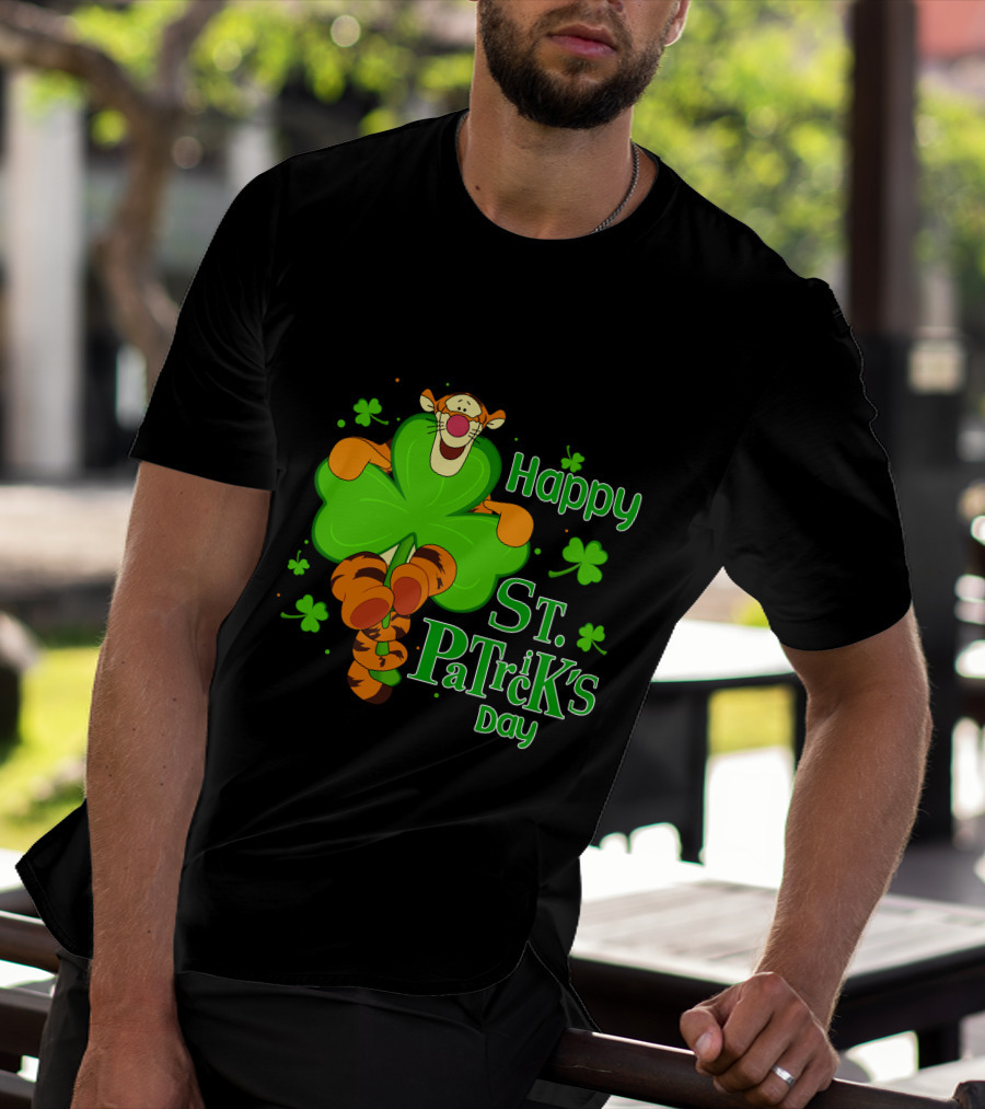 Happy St. Patrick's Day Tigger Clover T-Shirt