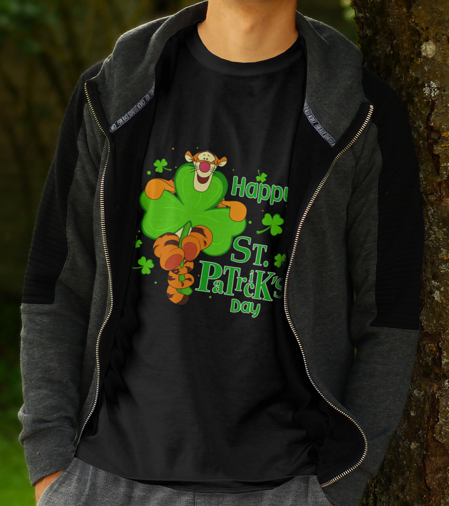 Happy St. Patrick's Day Tigger Clover T-Shirt