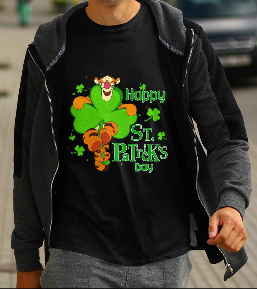 Happy St. Patrick's Day Tigger Clover T-Shirt