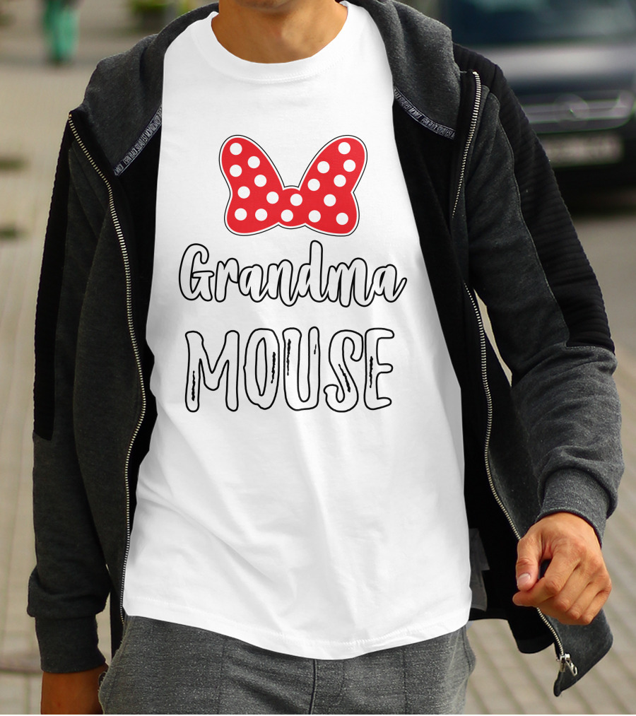 Grandma Mouse Bow Dots T-Shirt