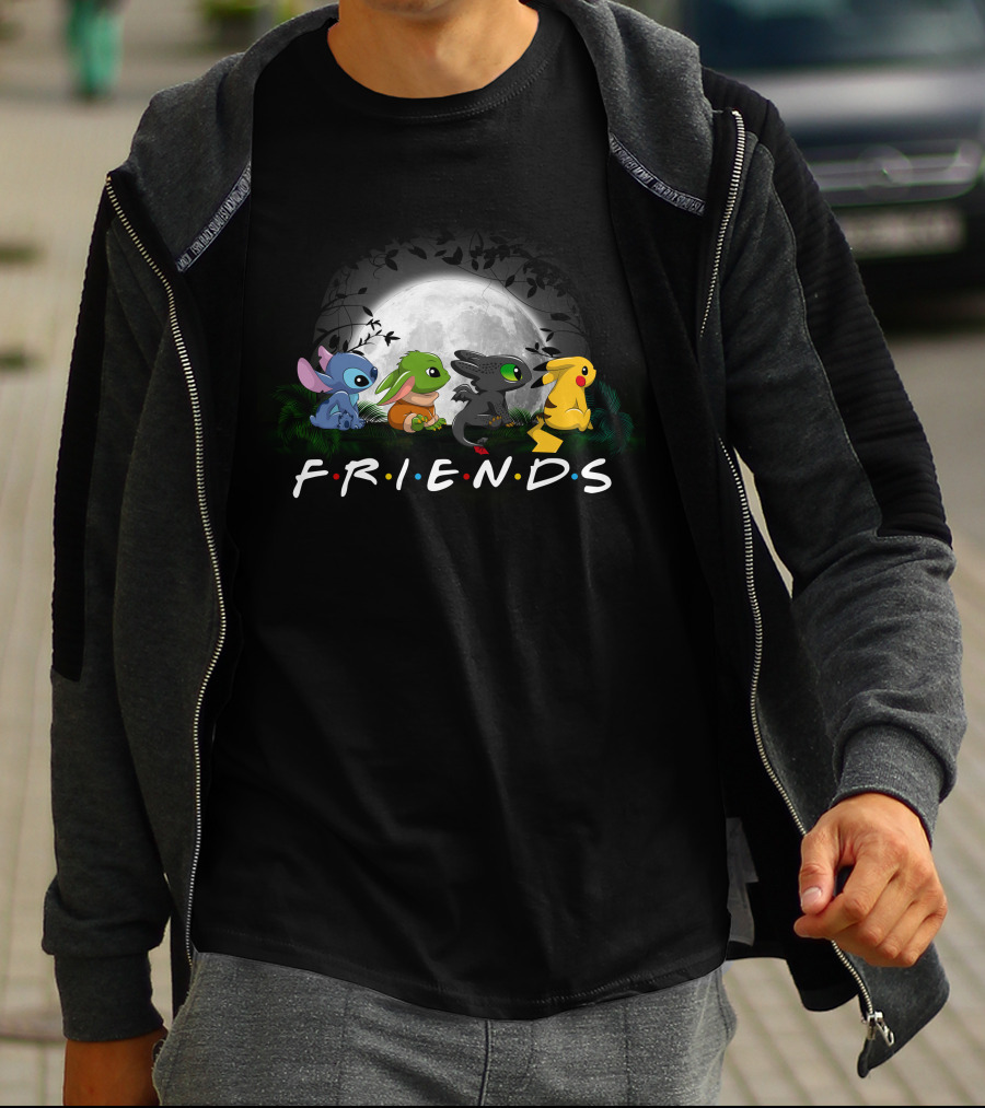 F R I E N D S Moon Walk Sti Friend Characters T-Shirt