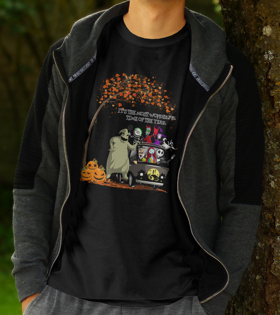 It's The Most Wonderful Time Of The Year Halloween Tree And Pumpkins T-Shirt
