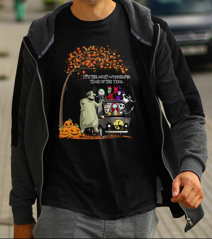It's The Most Wonderful Time Of The Year Halloween Tree And Pumpkins T-Shirt