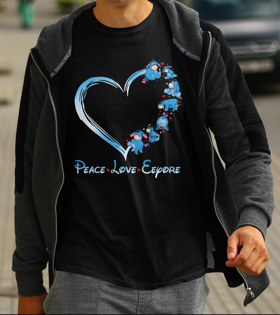 Peace Love Eeyore Heart T-Shirt