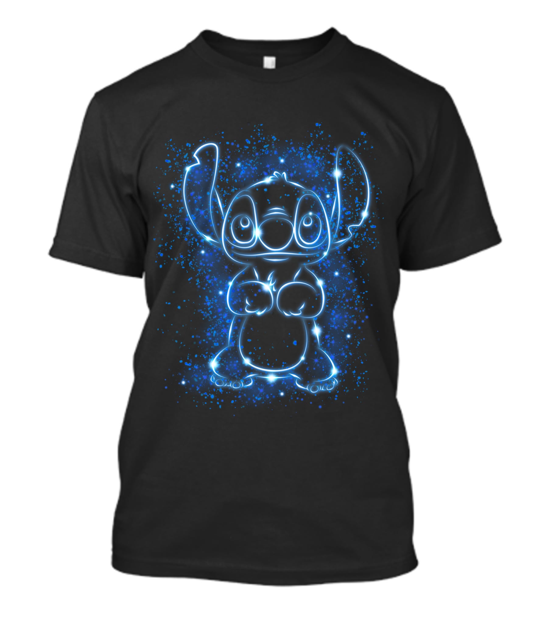 Stitch Neon Light Galaxy Glow T-Shirt