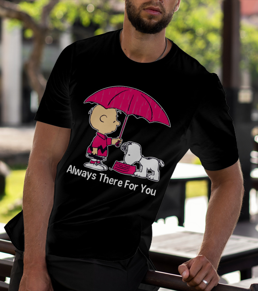 Always There For You Charlie Brown Snoopy Under Umbrella T-Shirt