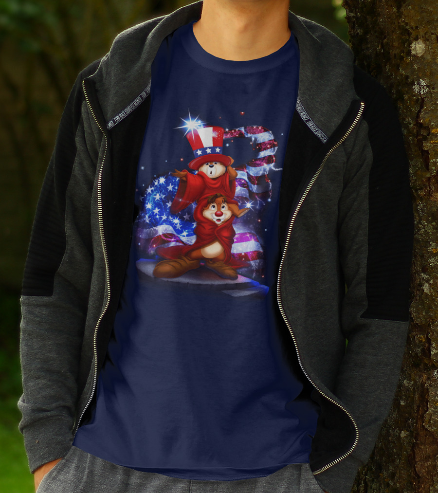 Chip 'n' Dale USA Patriotic Magic Hat T-Shirt
