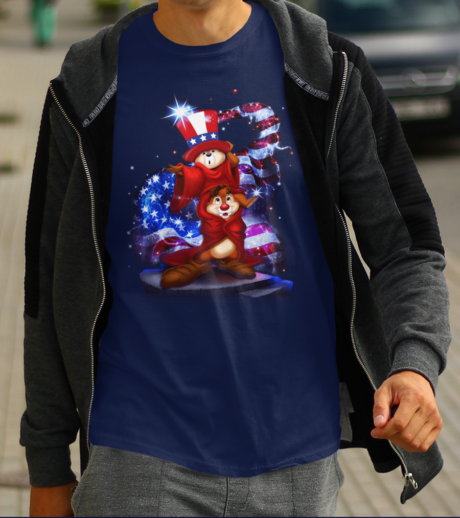 Chip 'n' Dale USA Patriotic Magic Hat T-Shirt