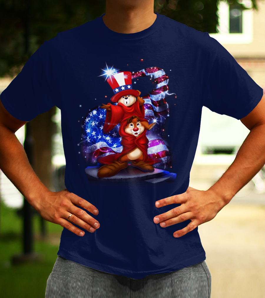 Chip 'n' Dale USA Patriotic Magic Hat T-Shirt