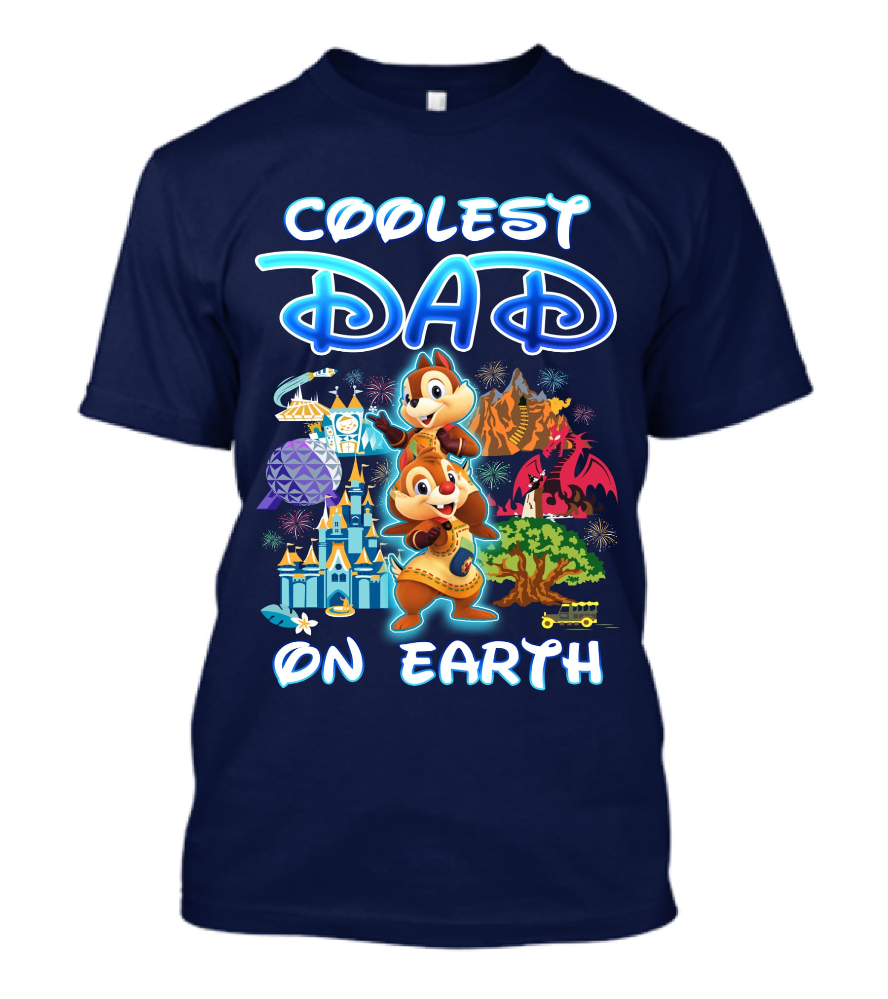 Coolest Dad On Earth Chipmunks Magical Park Adventure T-Shirt