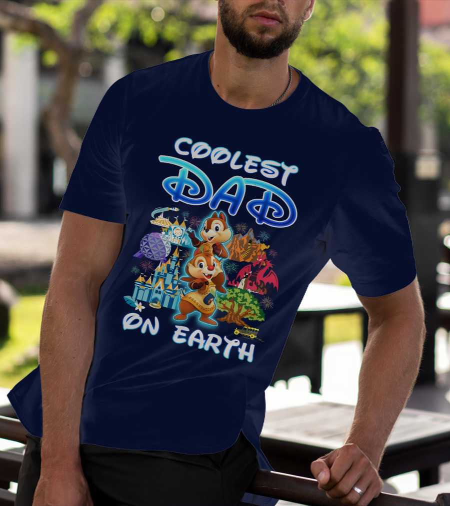 Coolest Dad On Earth Chipmunks Magical Park Adventure T-Shirt