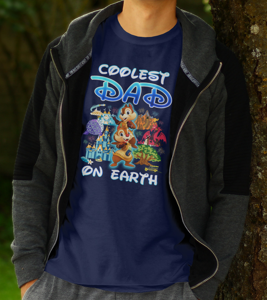 Coolest Dad On Earth Chipmunks Magical Park Adventure T-Shirt