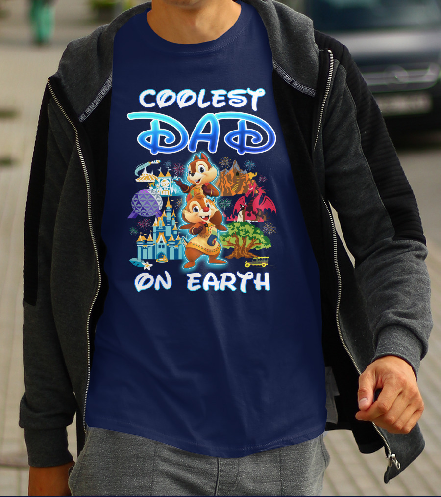 Coolest Dad On Earth Chipmunks Magical Park Adventure T-Shirt