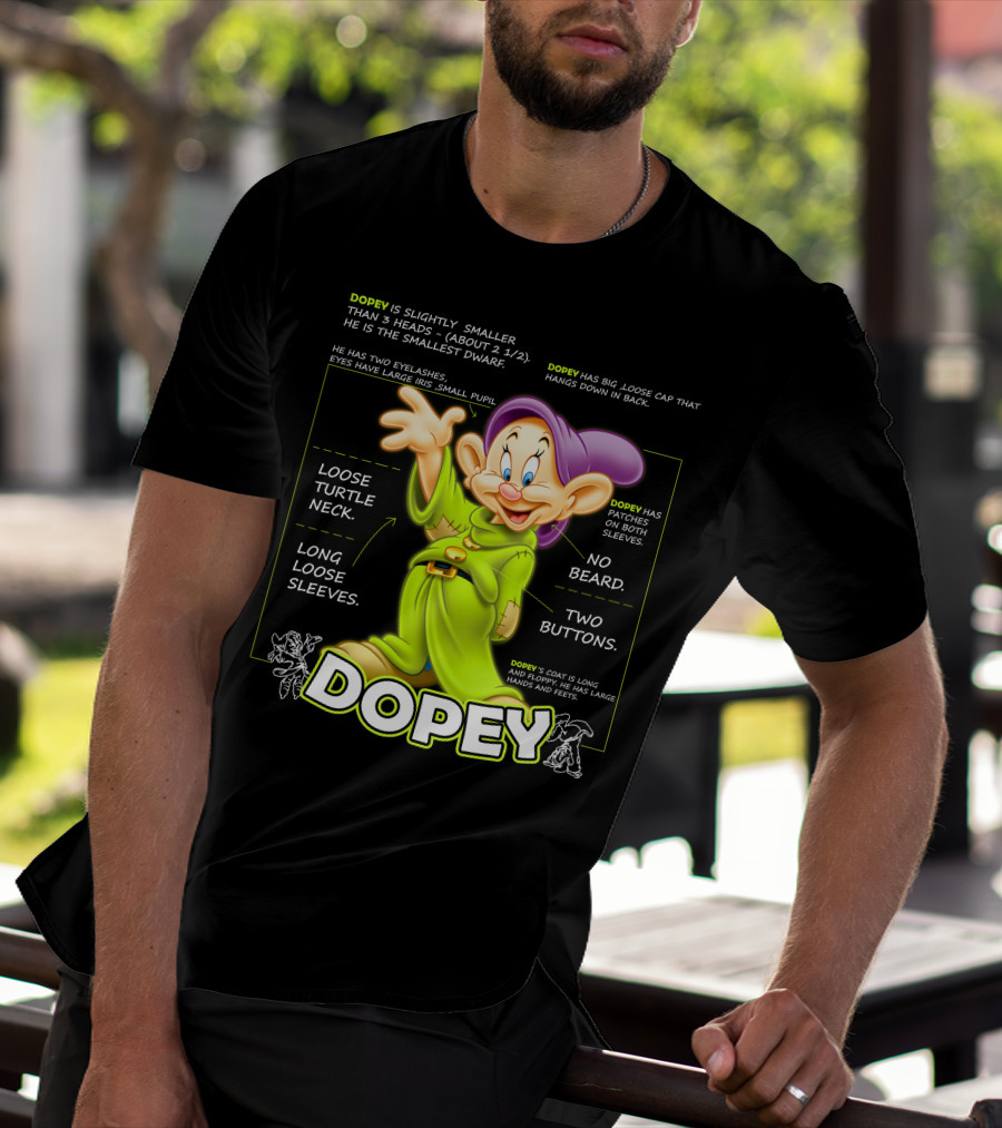 DOPEY Fun Loose Turtle Neck Two Buttons Long Sleeves T-Shirt