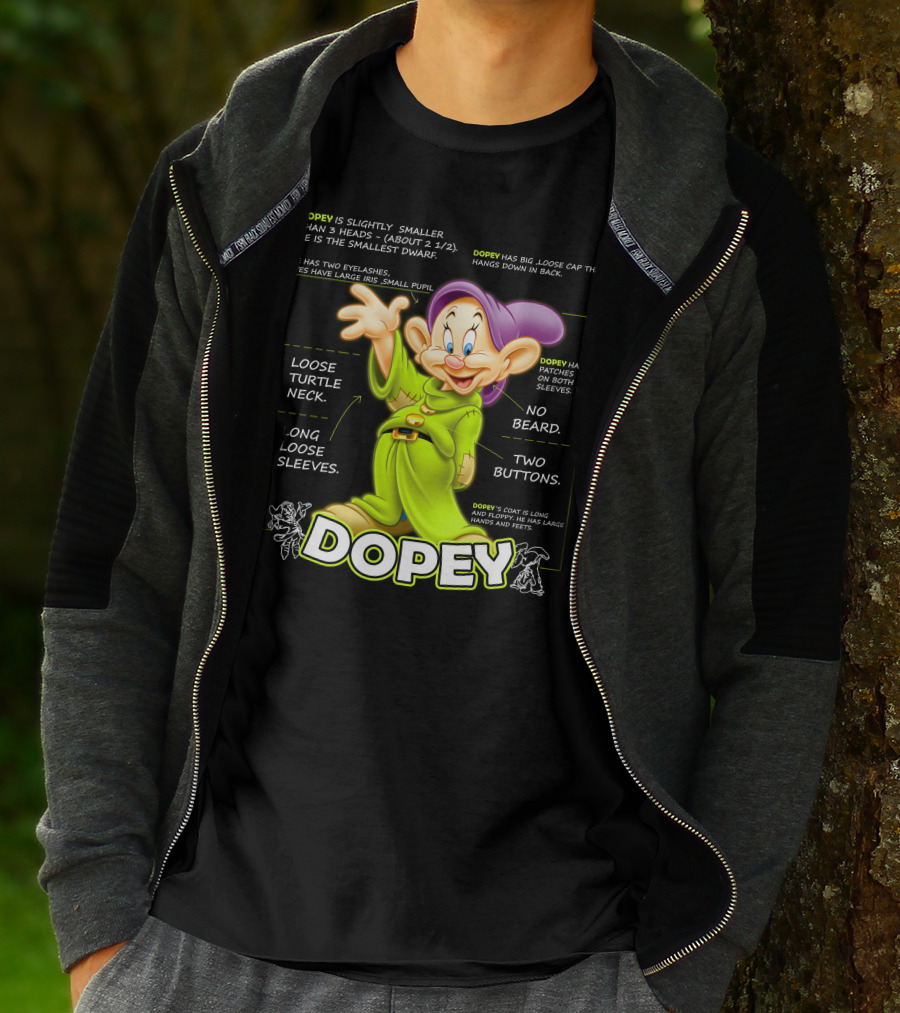 DOPEY Fun Loose Turtle Neck Two Buttons Long Sleeves T-Shirt