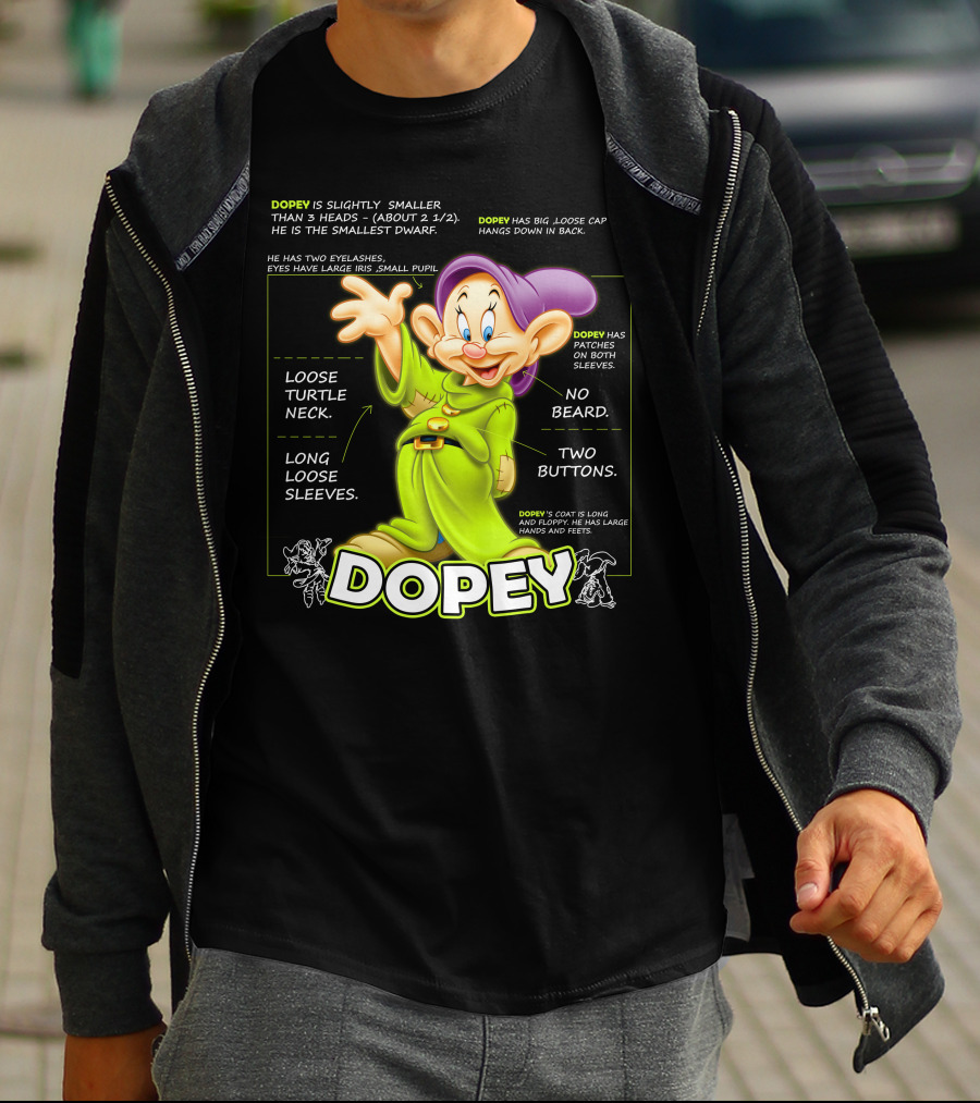 DOPEY Fun Loose Turtle Neck Two Buttons Long Sleeves T-Shirt