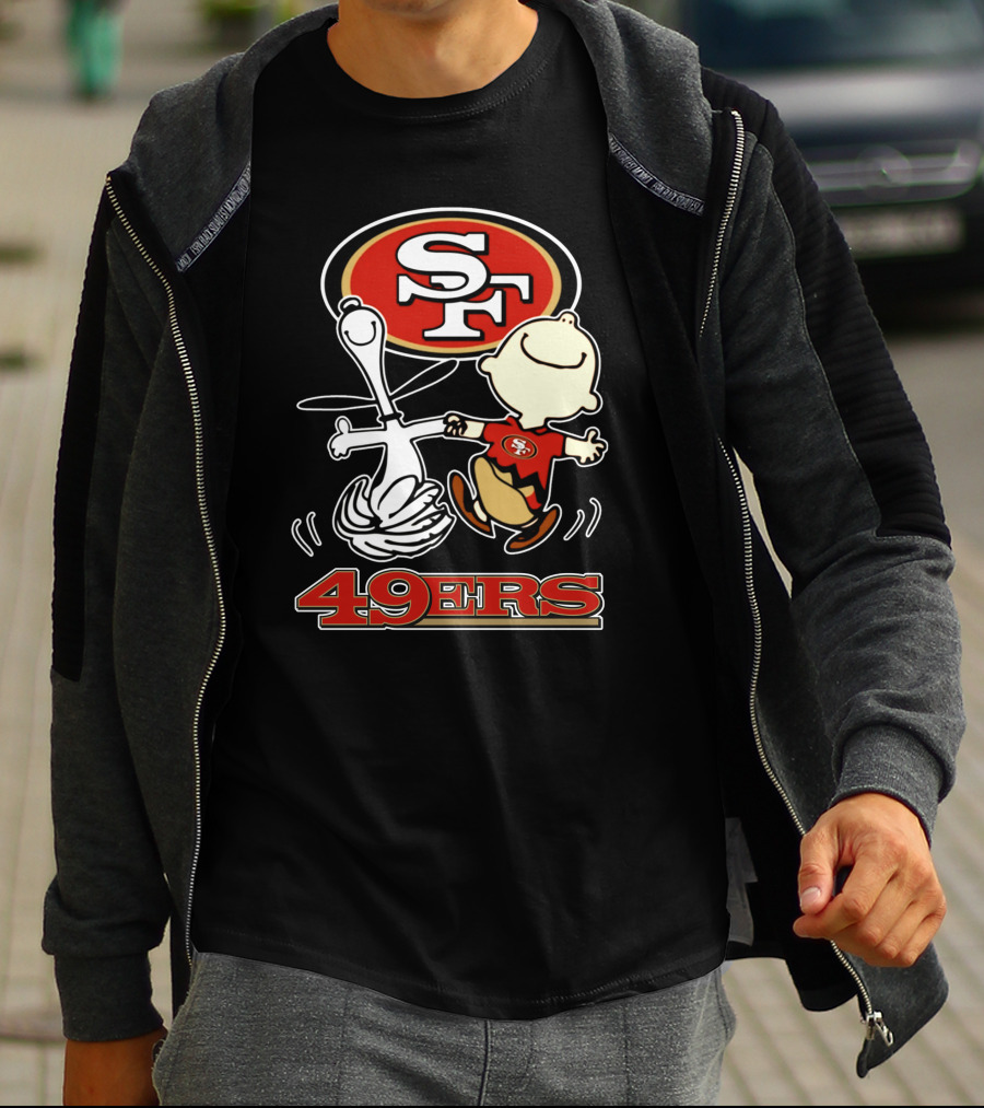 SF 49ers Snoopy And Charlie 49ers T-Shirt