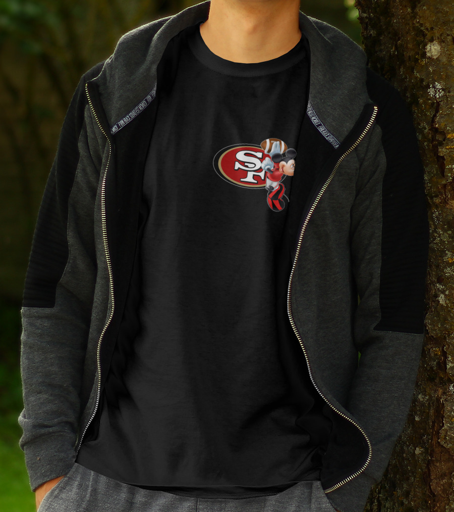 SF 49ers Mickey Mouse Football T-Shirt