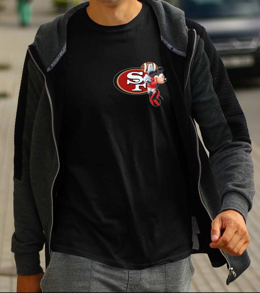 SF 49ers Mickey Mouse Football T-Shirt