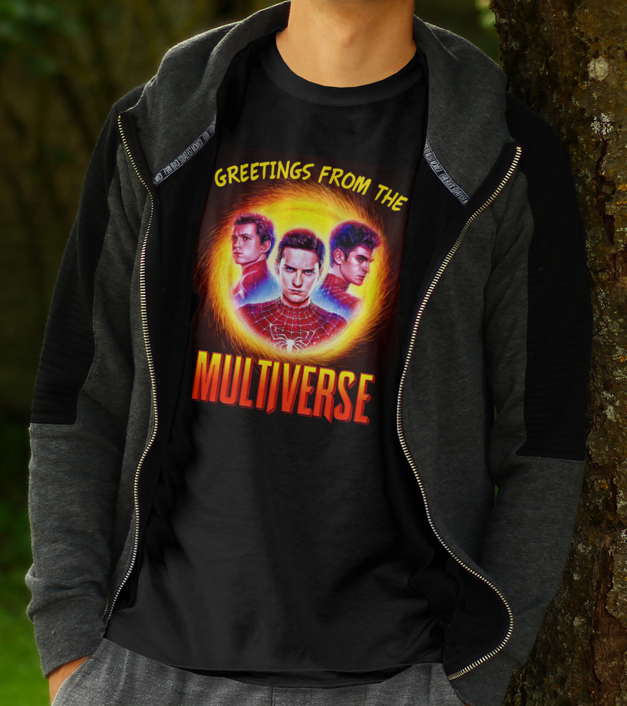 Greetings From The Multiverse Spider-man No Way Home Iconic Trio T-Shirt