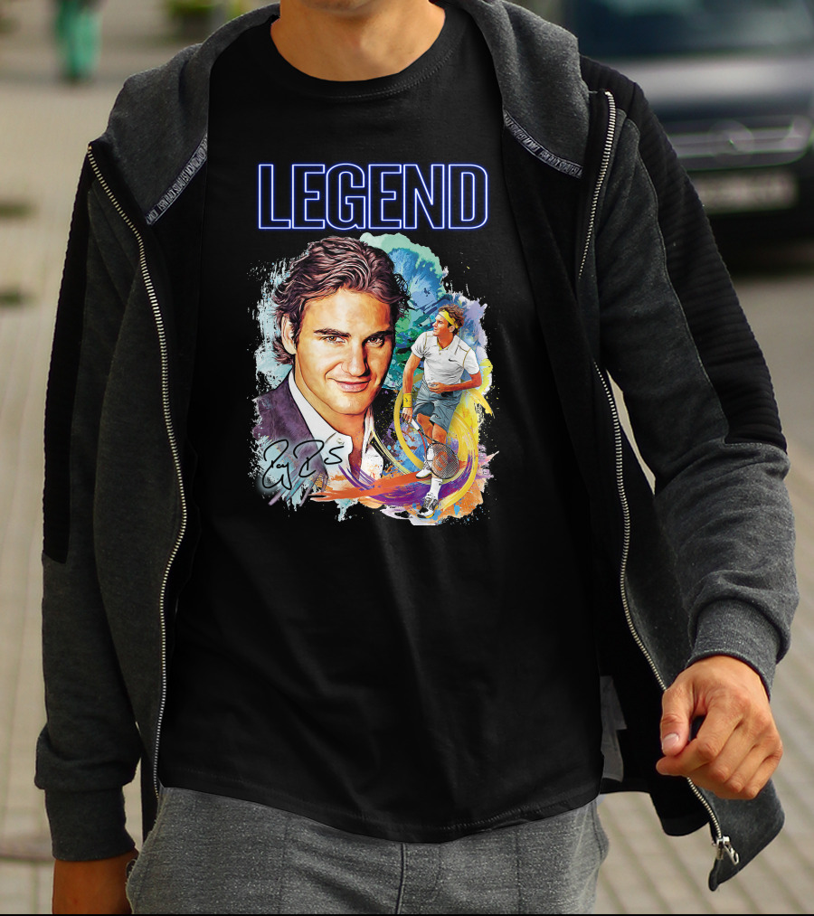 Legend Roger Federer Tennis Icon Signed T-Shirt
