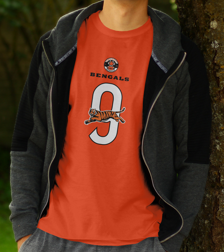 Joe Burrow Cincinnati Bengals Tiger Number 9 T-Shirt