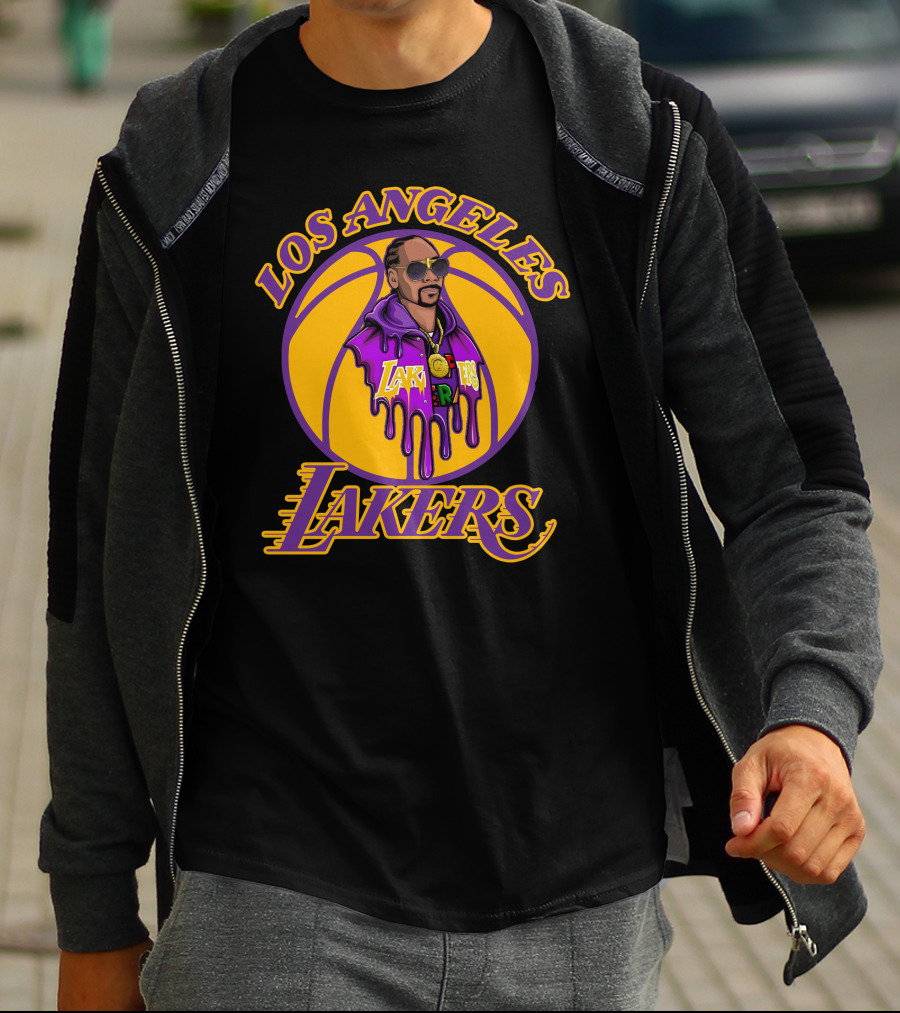 Los Angeles Lakers Snoop Dogg Basketball Drip T-Shirt