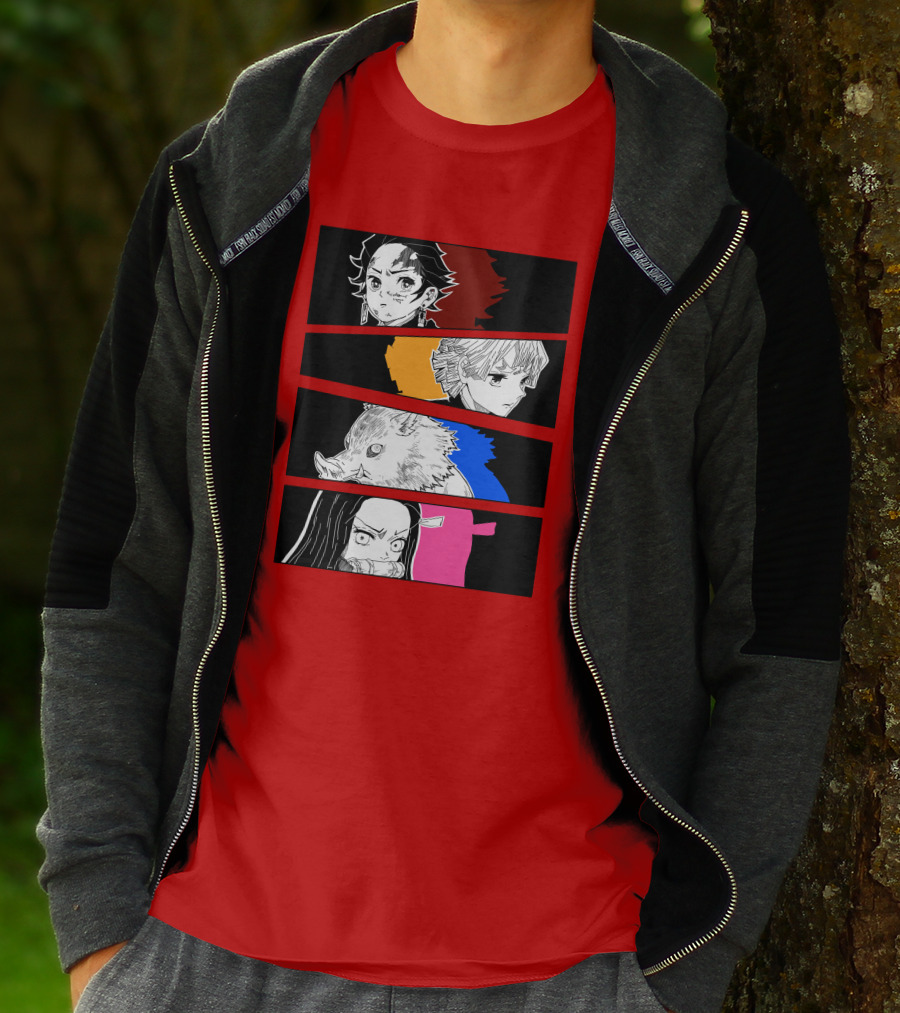Demon Slayer Heroes Manga Style Characters T-Shirt