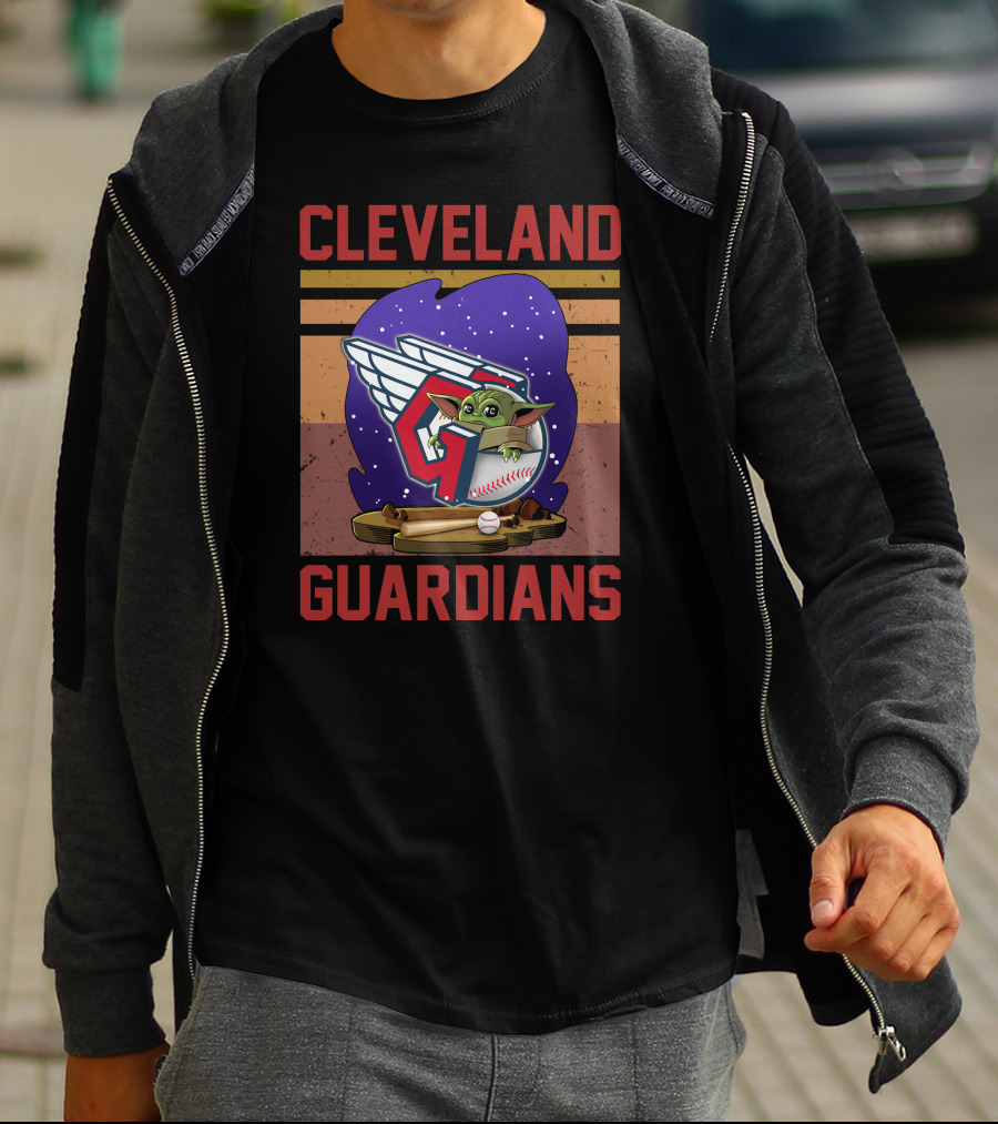 Cleveland Guardians Retro Yoda Baseball T-Shirt