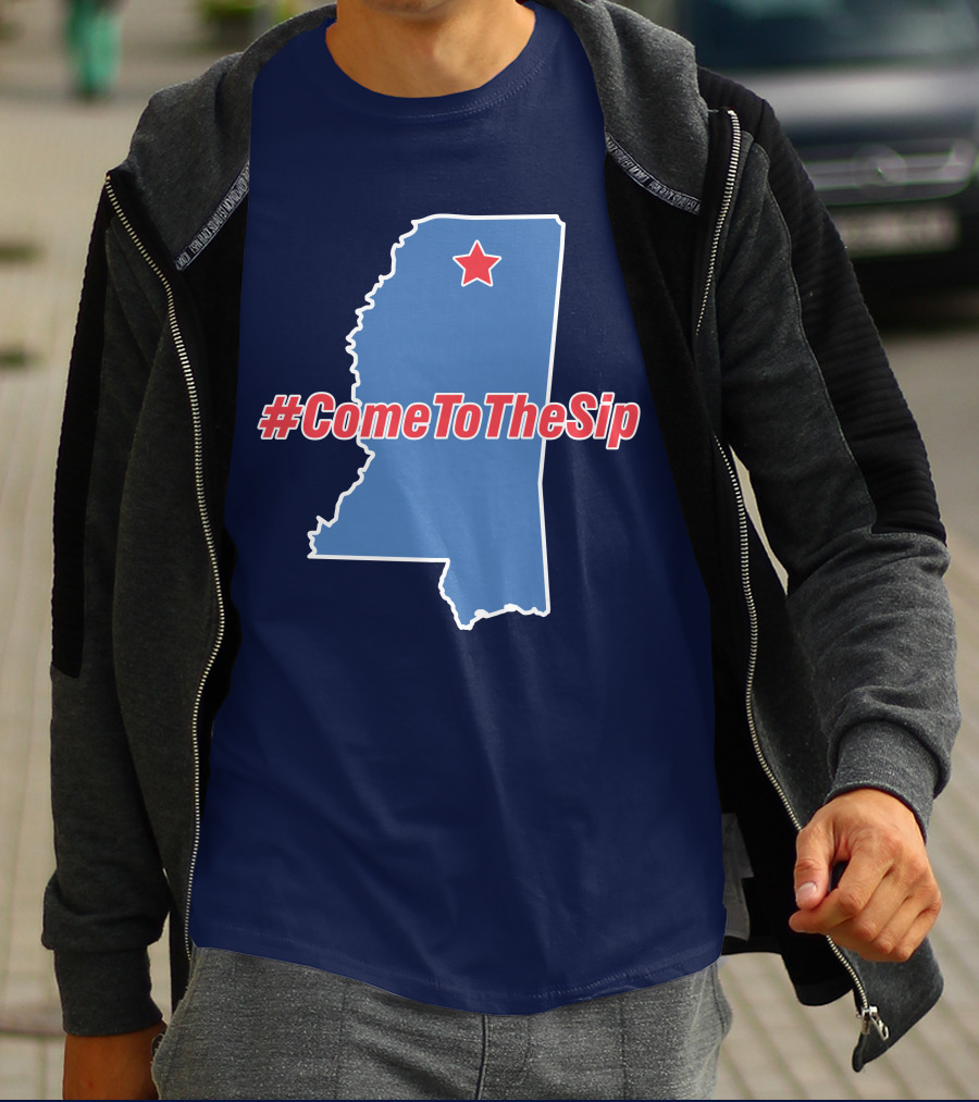 Lane Kiffin Come To The Sip #ComeToTheSip Mississippi Outline With Star T-Shirt