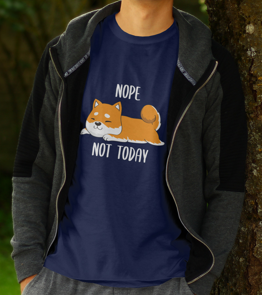 Nope Not Today Shiba Inu Men Casual T-Shirt