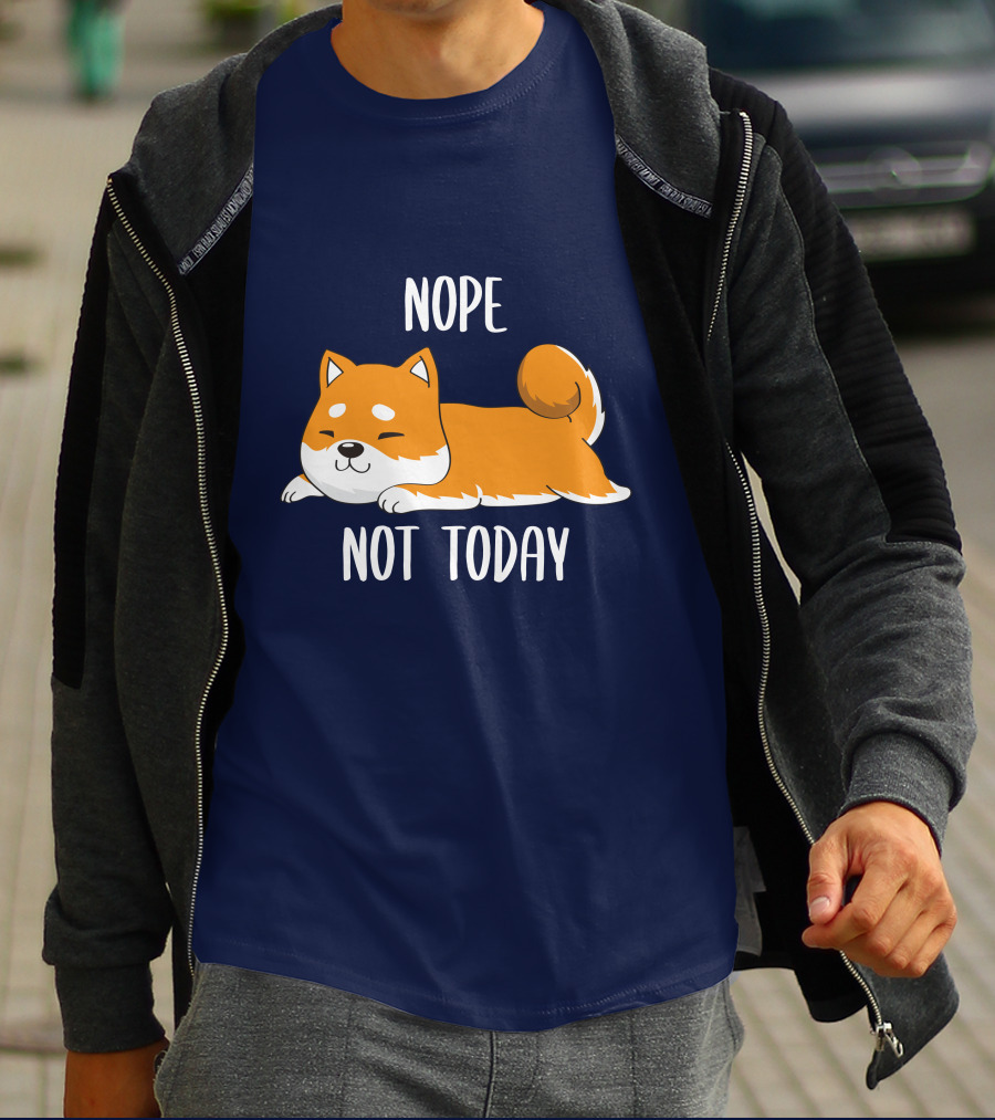 Nope Not Today Shiba Inu Men Casual T-Shirt